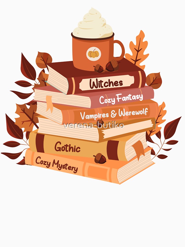 Stack of Fantasy Books to read in autumn with coffee and orange leaves by The Literary Phoenix