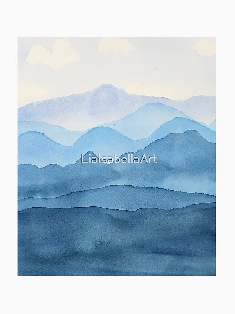 Serene Blue Mountains by LiaIsabellaArt