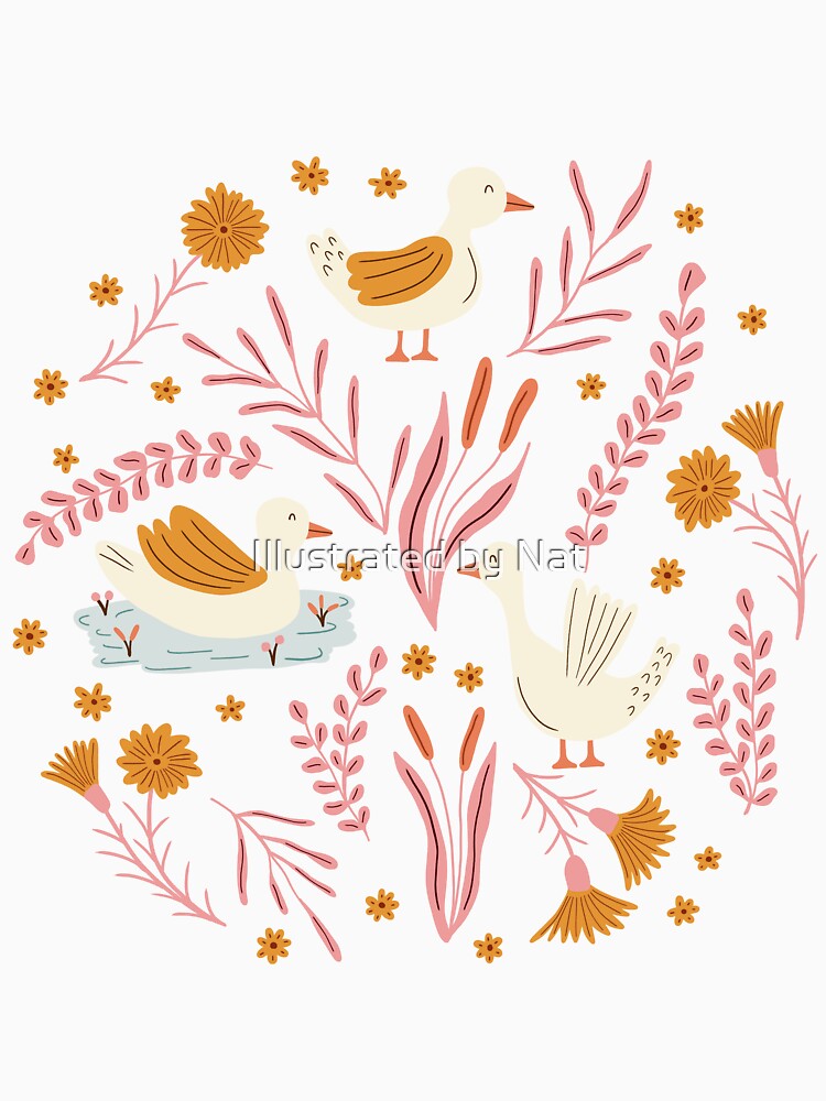 Duck lake in maroon by Illustrated by Nat
