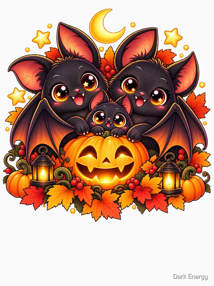 Pumpkin Moon Bat Family by Dark Energy