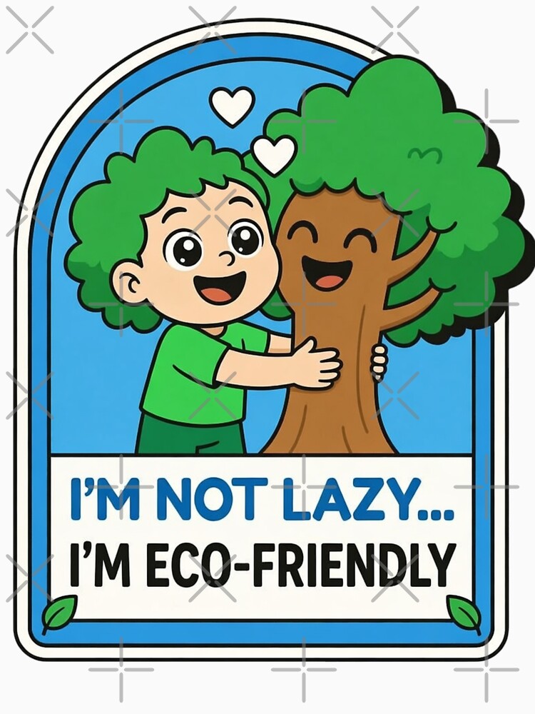 I’m Not Lazy I’m Eco Friendly Cute design by BoringClothes