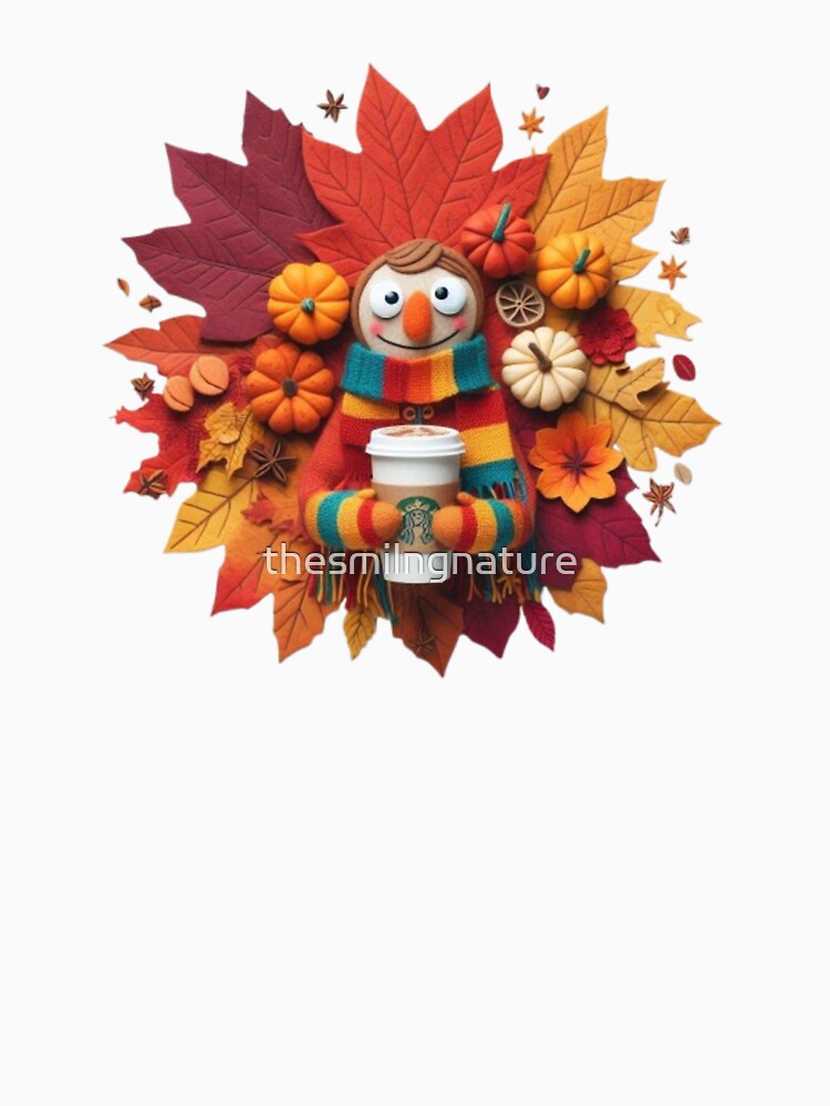 Autumn Delight: Cozy Puppet Embracing Fall Vibes Design by thesmilngnature