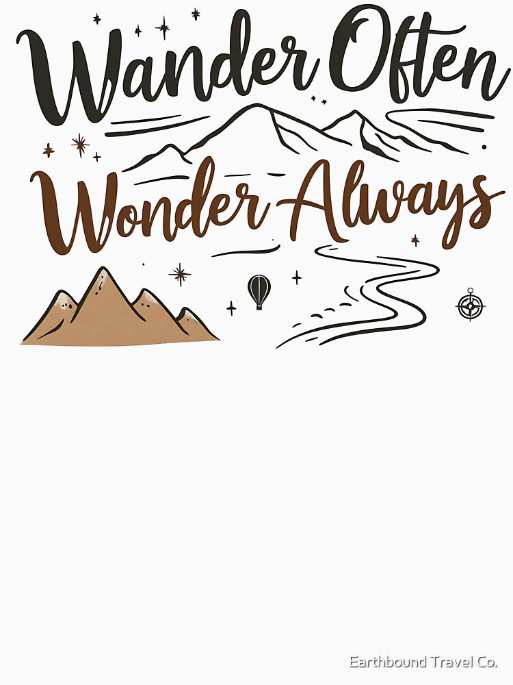 Wander Often Wonder Always Minimalist by Earthbound Travel Co.