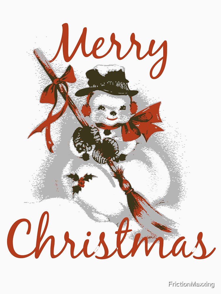 Merry Christmas vintage snowman by FrictionMaxxing