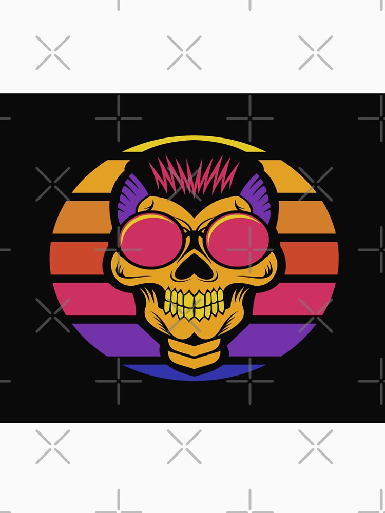 Skull sunset Retro style by leen12 Art Designs Prints