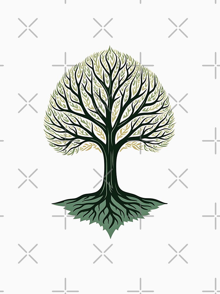A Tree Growing from a Recycling Symbol with Earthy Textures by VibeTCreations