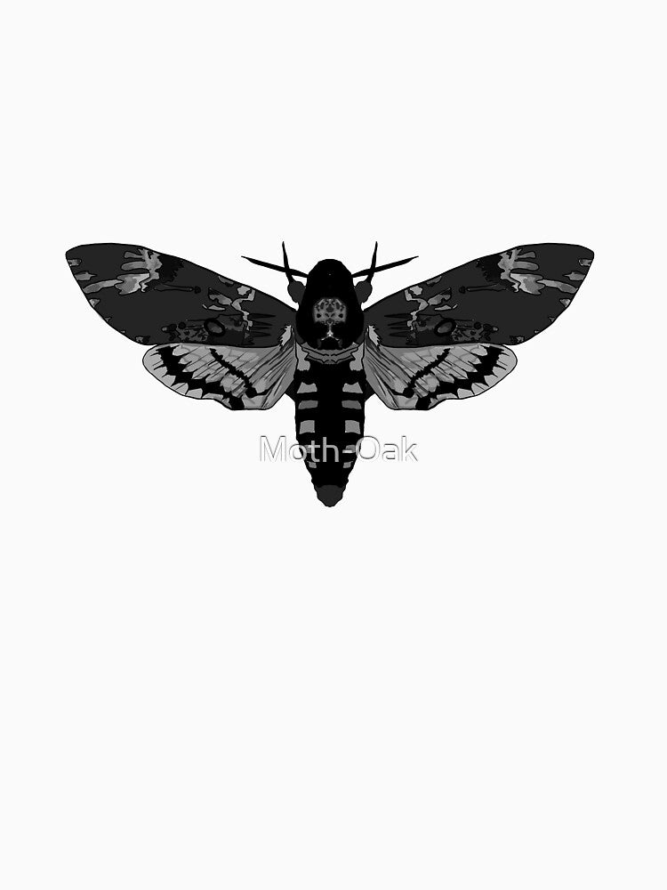 Monochrome digital painting death hawk moth by Moth-Oak