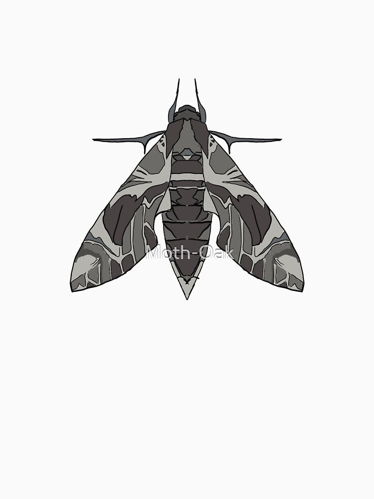 oleander Moth black and white by Moth-Oak