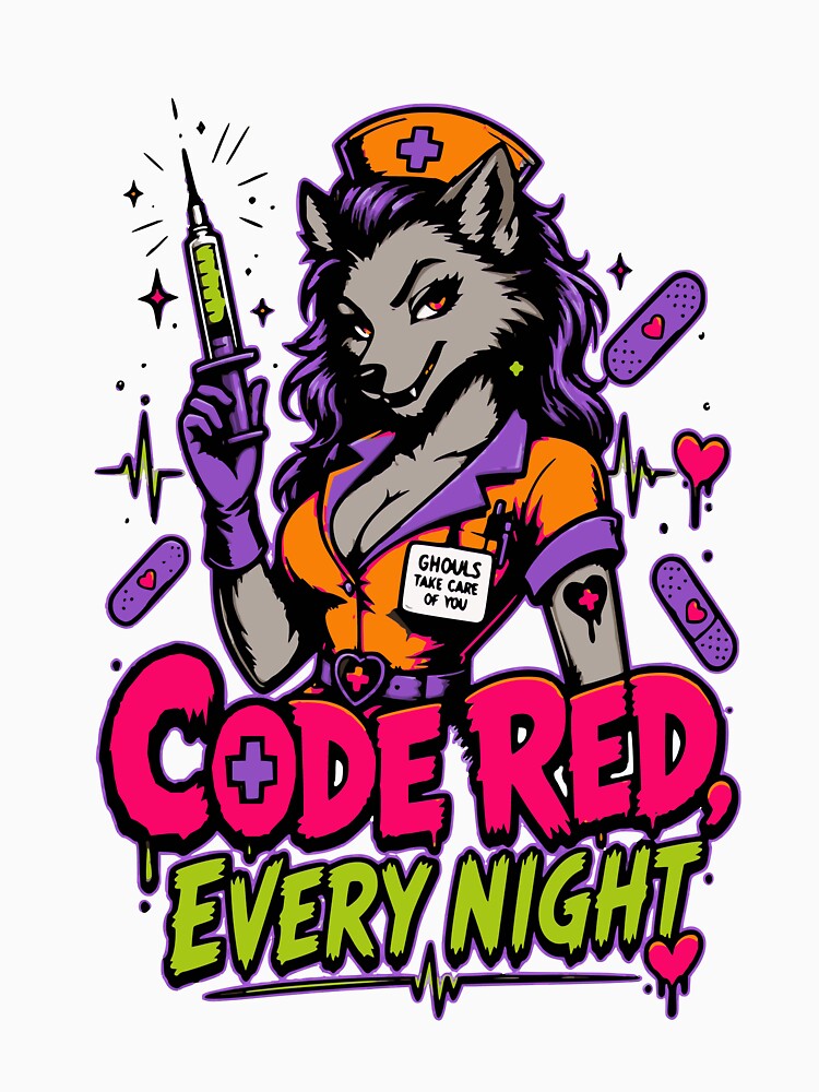 Code Red Every Night Werewolf Nurse | Halloween Nurse by Simon-art-land