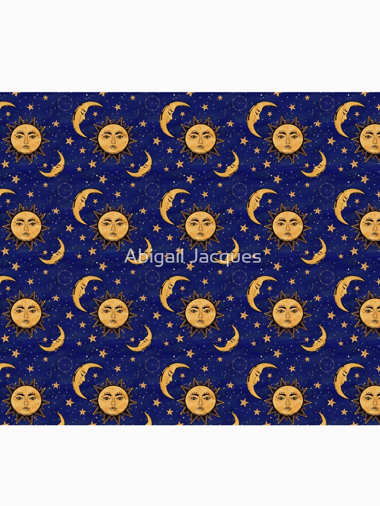 Vintage moon and sun stars celestial by Abigail Jacques
