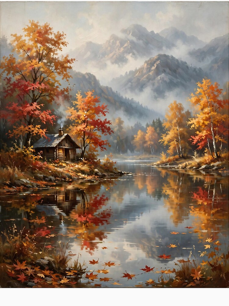 Autumn Lake Landscape by Remy's Golden Goods