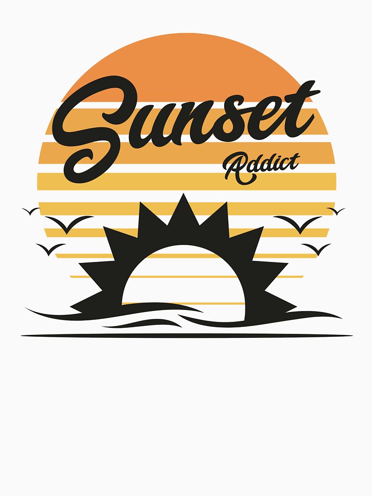 Sunset Addict | Retro Vintage Nature Summer Beach Lover by lildoodleshirts