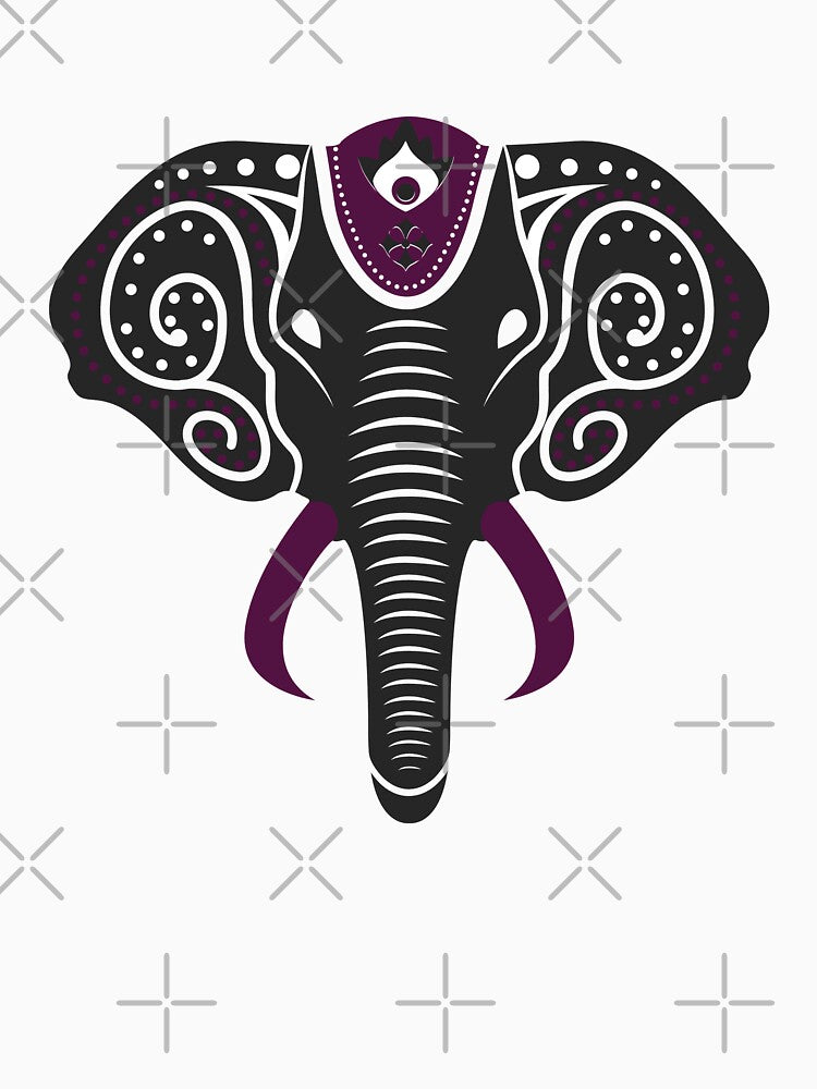 Geometric Mandala Elephant Purple Henna Inspired by AlwaysGrowing
