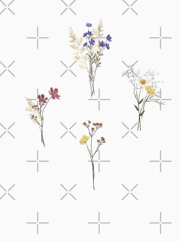 Delicate Meadow Wildflowers on Beige by tanjica