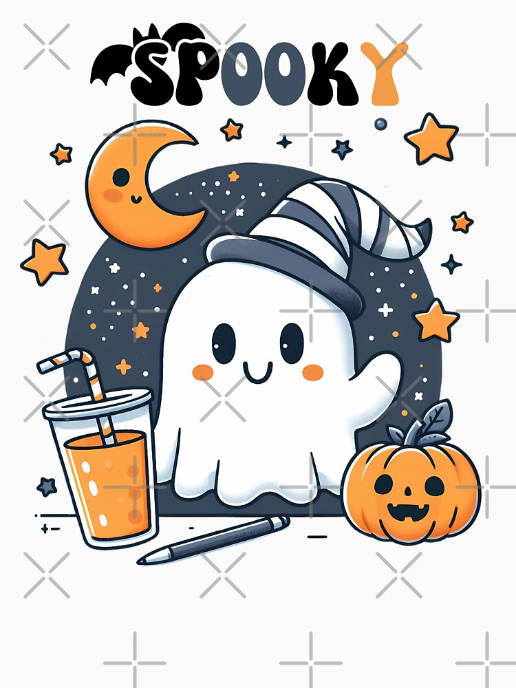 Cute Halloween Spooky Ghost With Drink by CrasyART