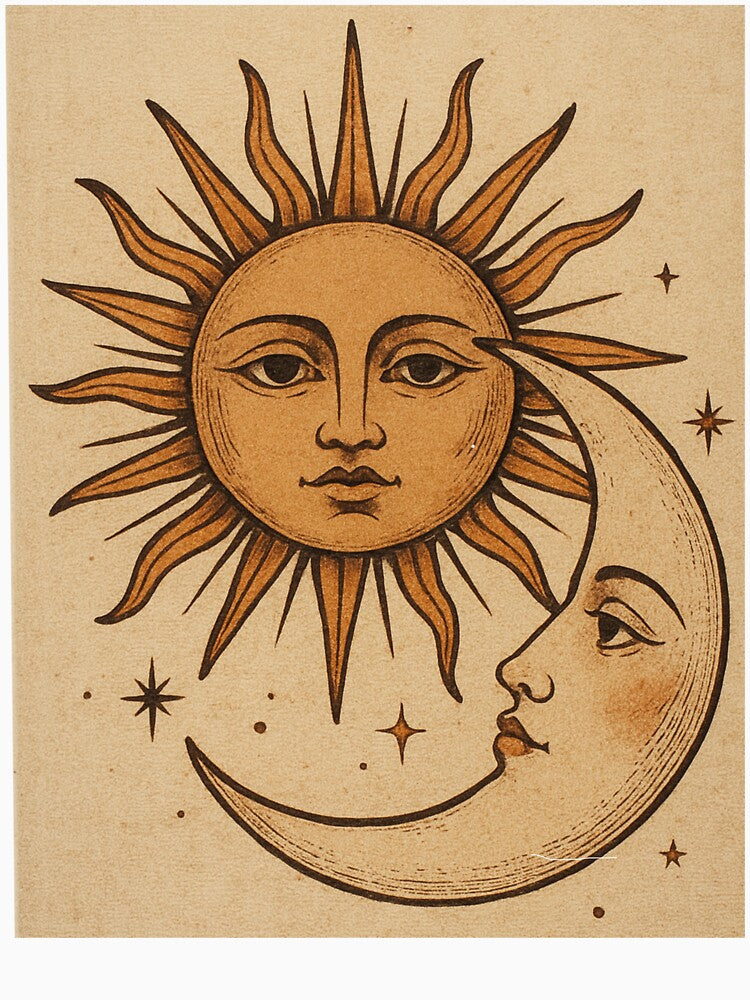 Whimsical sun and moon by mhallthomsen
