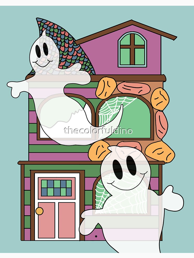 Ghost Haunted House | Retro Halloween by thecolorfuldino