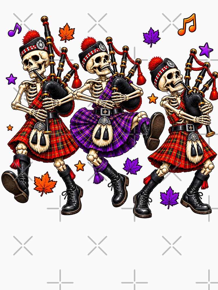 Scottish Skeleton Bagpipers Halloween by SMalcolmDesigns