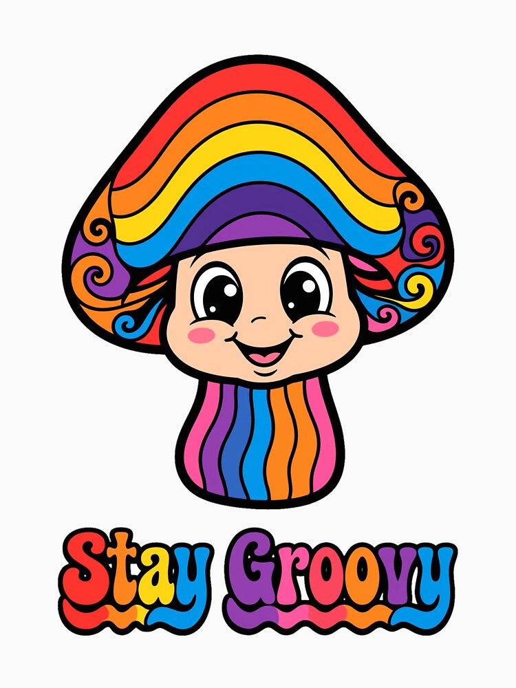 Stay Groovy Rainbow Mushroom by MADE BY MAHMOUD
