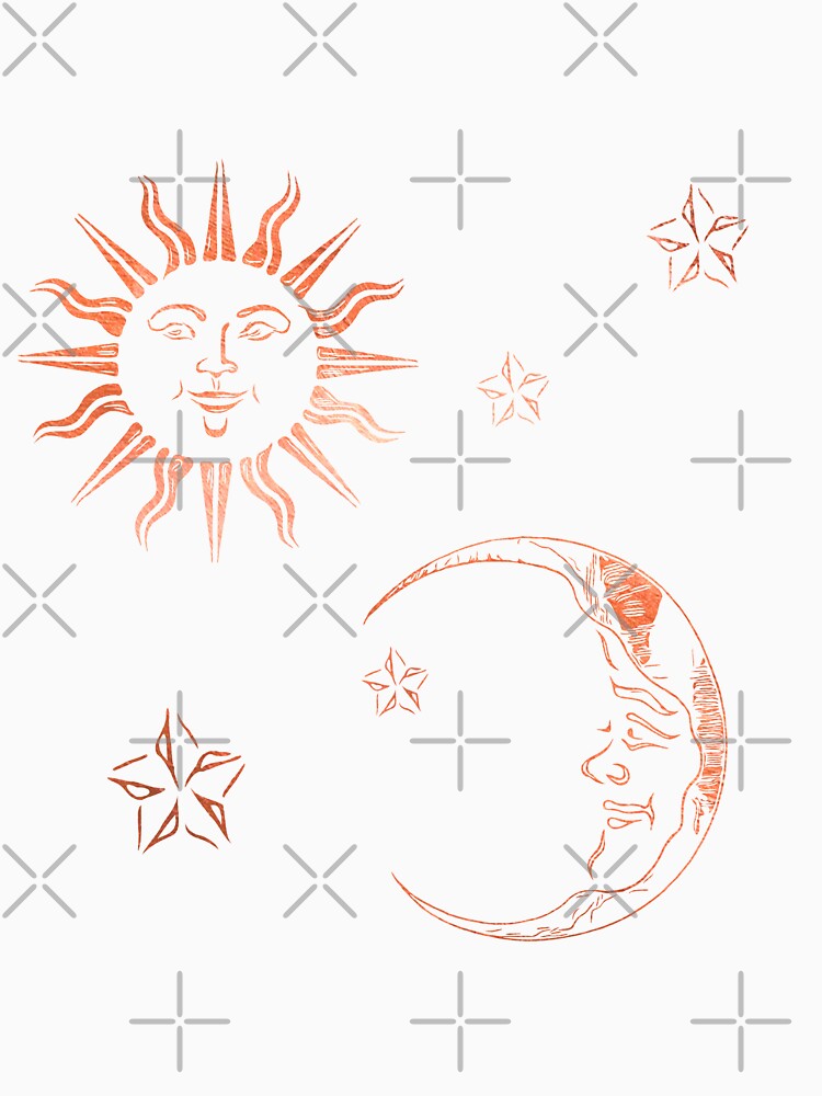 Celestial Sun Moon and Stars Copper by Morganatic