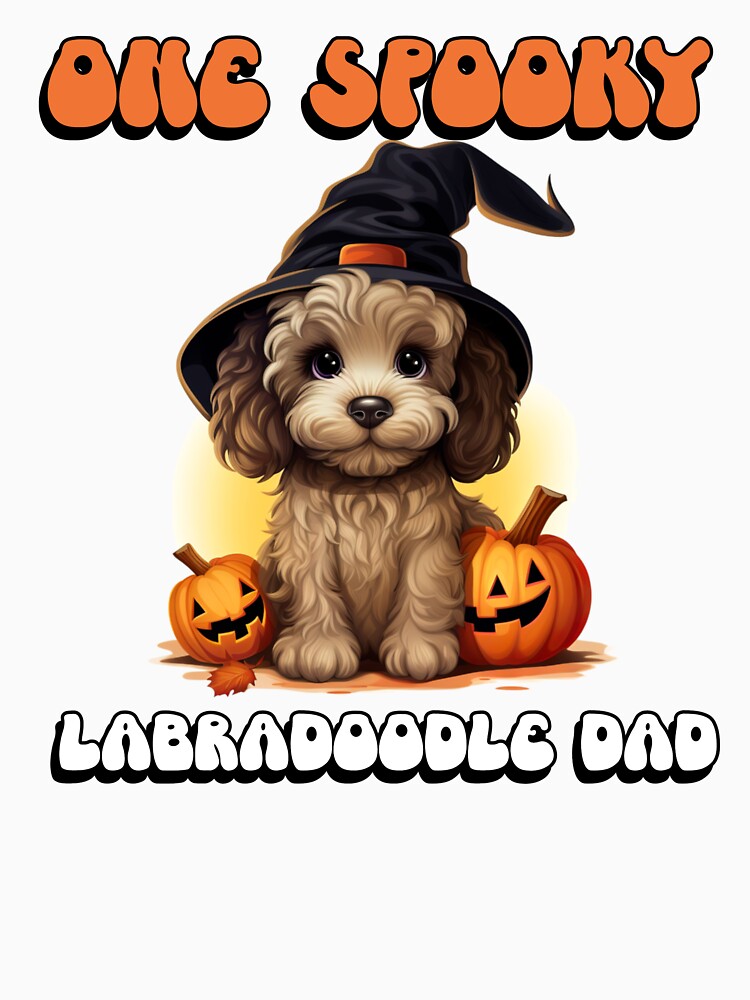 One Spooky Labradoodle Dad Cute Funny Halloween Dog by NoonMoonApparel