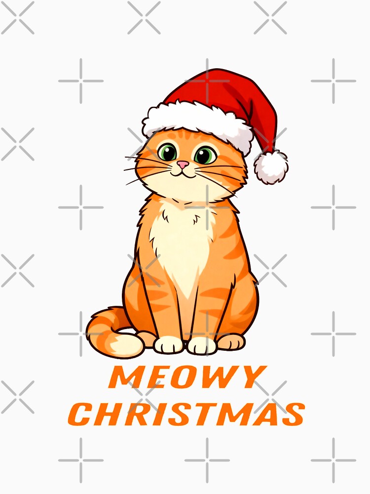 Meowy Christmas Cute Cat | Funny Santa Cat Holiday Gift Design by SmartDesigner-