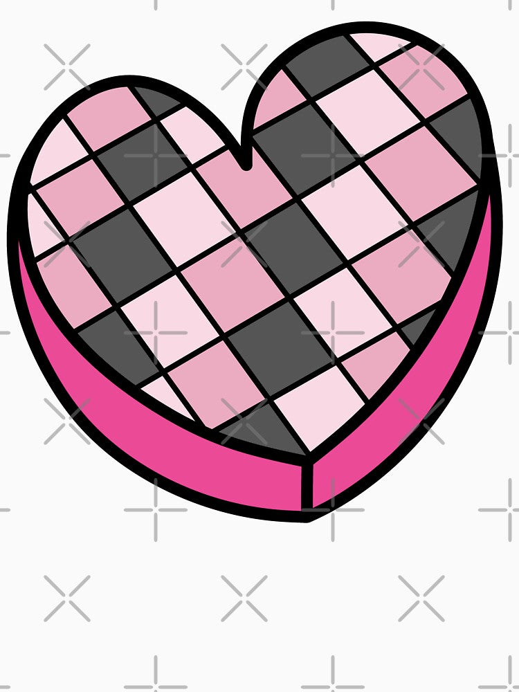 Halloween Themed Heart Shaped Candy with Checkered Pattern Pink by MrsCreative1
