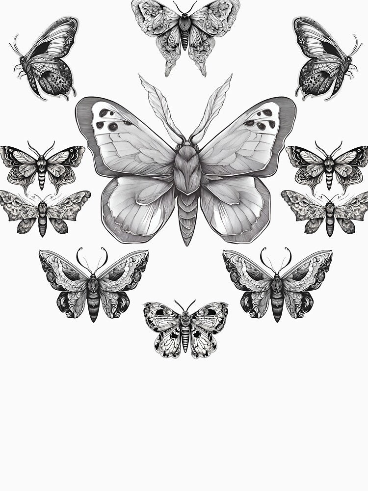 Black And White Moth Design by Amandajoy333