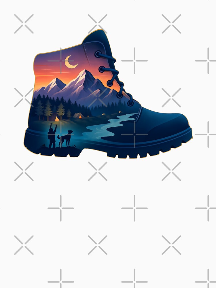 Trailblazer Hiking Boot and Mountain Design by wildexperience