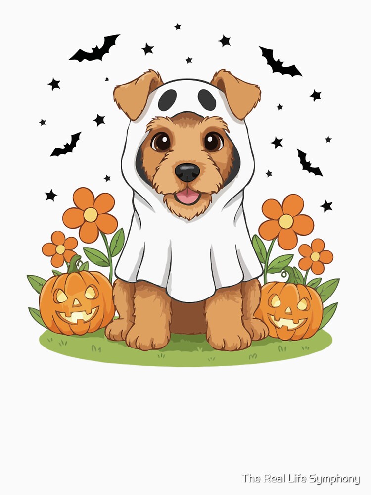 Airedale Terrier Puppy Ghost – Cute Halloween Dog Costume by The Real Life Symphony