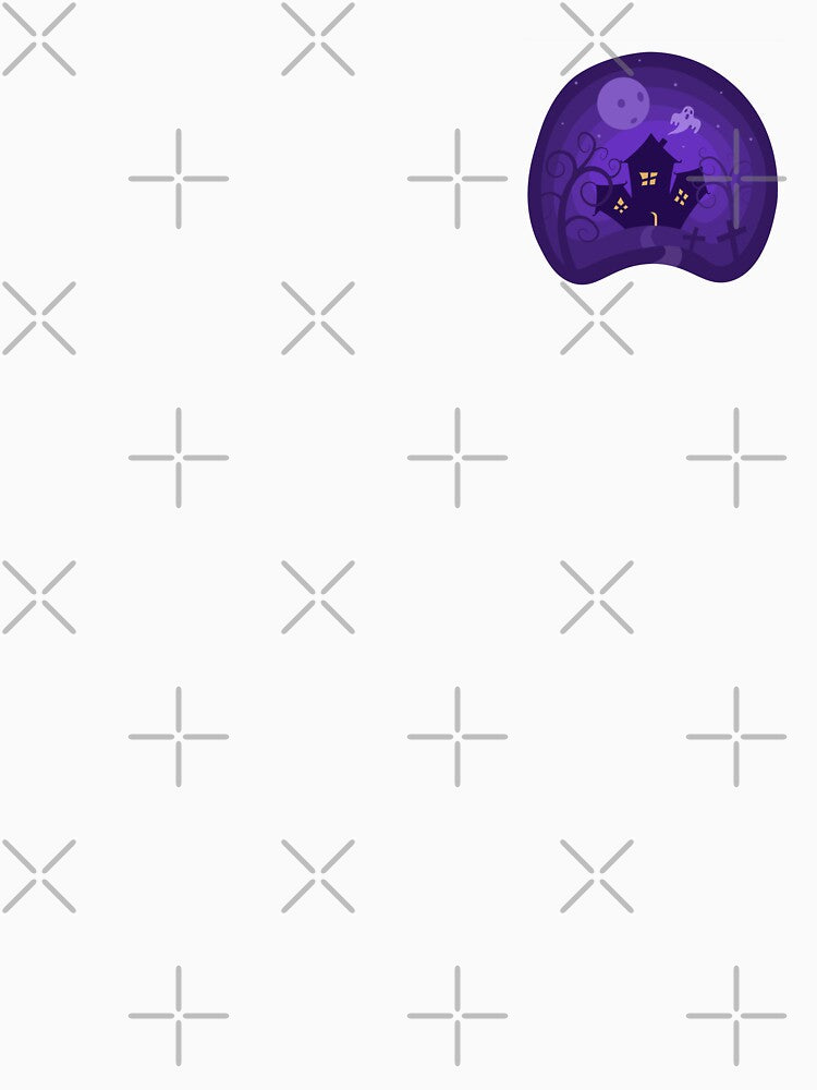 Haunted Halloween House Beneath a Ghostly Purple Moon by CozyLittleShop