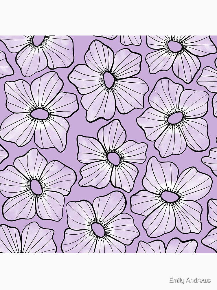 White Anemone - Purple by PaintdFoxStudio