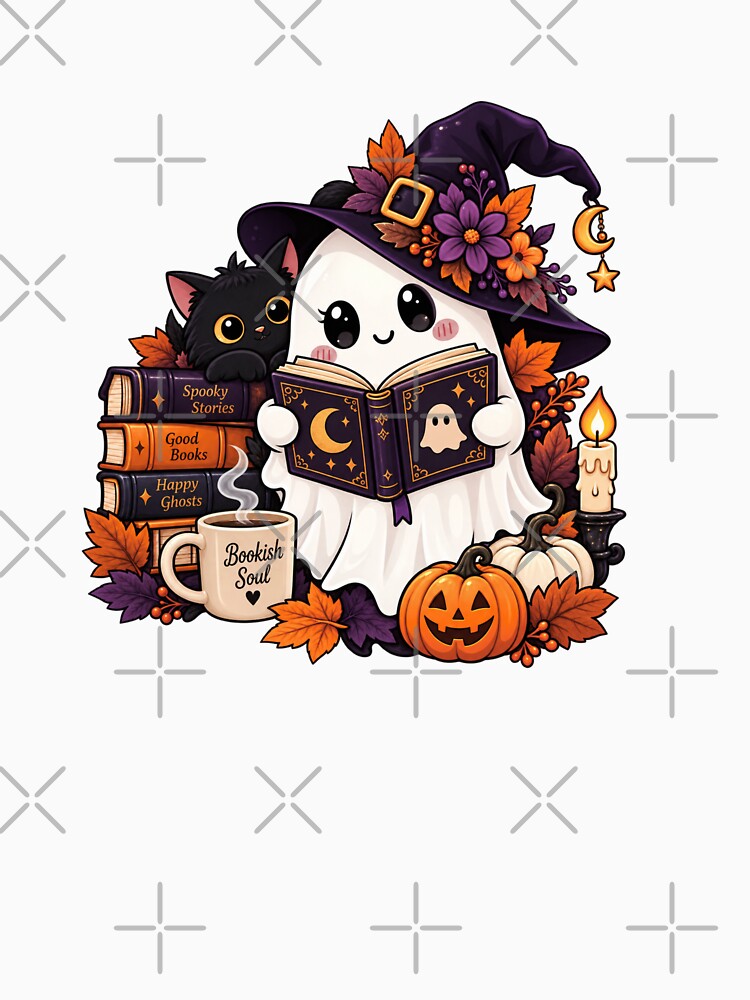 Spooky Ghost Reading Sticker, Halloween Bookish by Butterfly  Effect