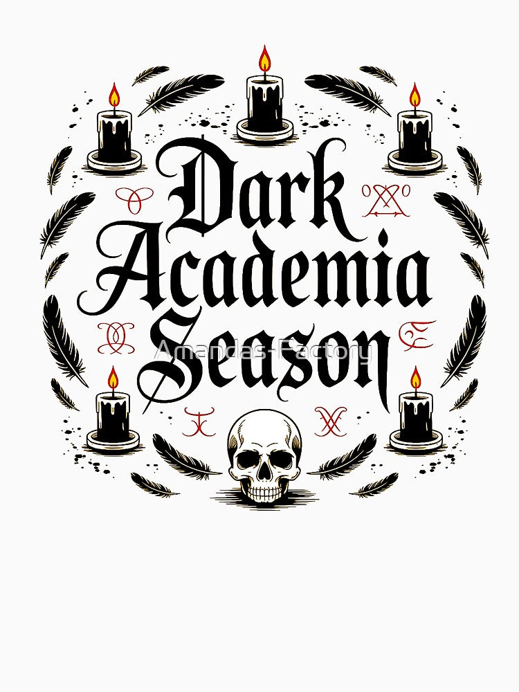Dark Academia Aesthetic Gothic Skull Candle Design by Amanda's Factory