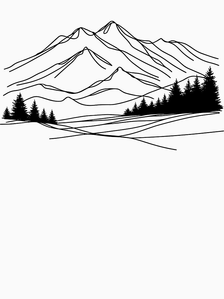 Mountain Line Art by DesignsByKazu