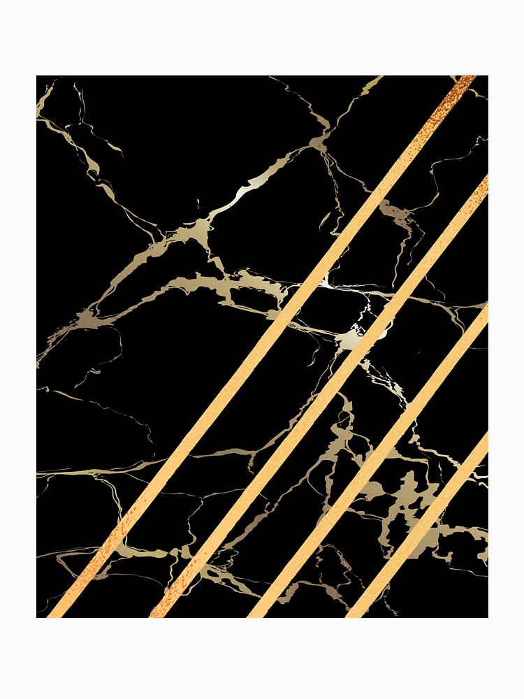 Black Marble and Golden lines (Geometric Design) by MindedInc
