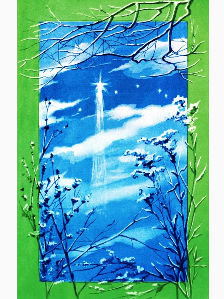 Vintage Christmas Card Stars and Branches by sweetartnc