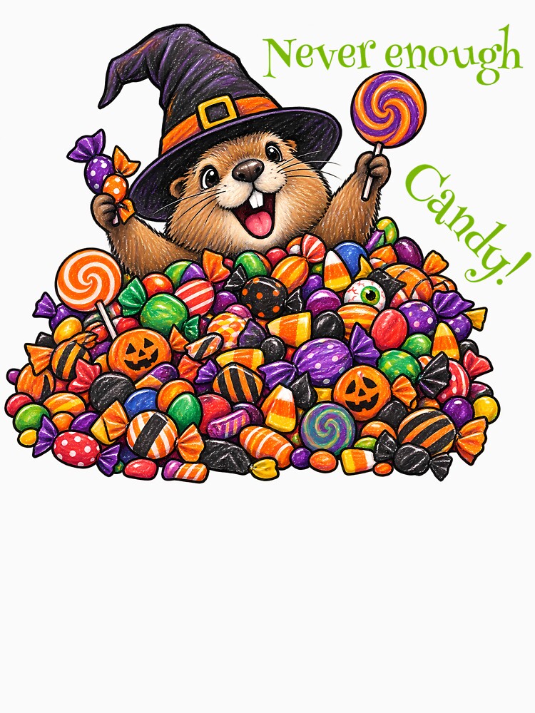 Never Enough Candy – Funny Halloween Candy Lover Design by Buli89