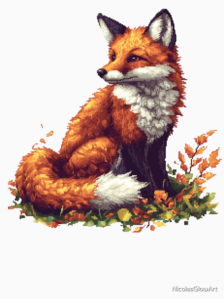 Fox Autumn Pixel Art by NicolasGlowArt