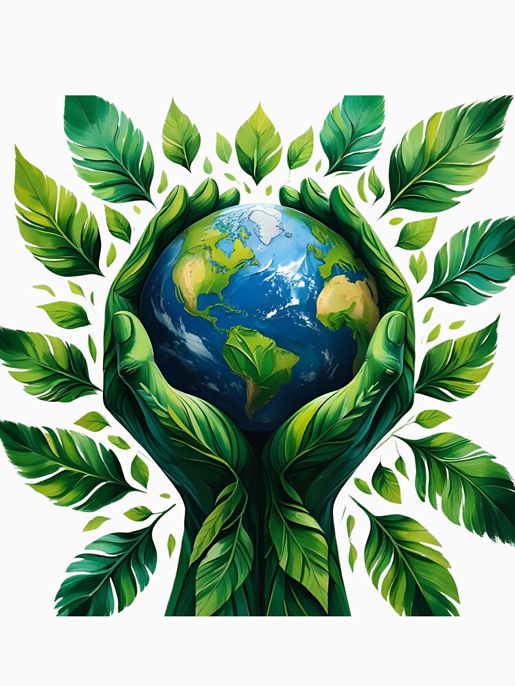 Earth First, Always – Eco-Friendly Planet and Leaf Illustration by modishwelt