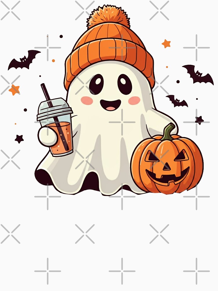Ghost with Iced Coffee Embroidery by raedattia