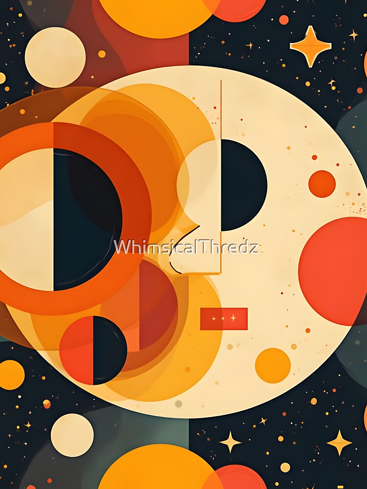 Solar Rhythm – Bauhaus Pop Art Sun, Moon, Celestial Galaxy by WhimsicalThredz