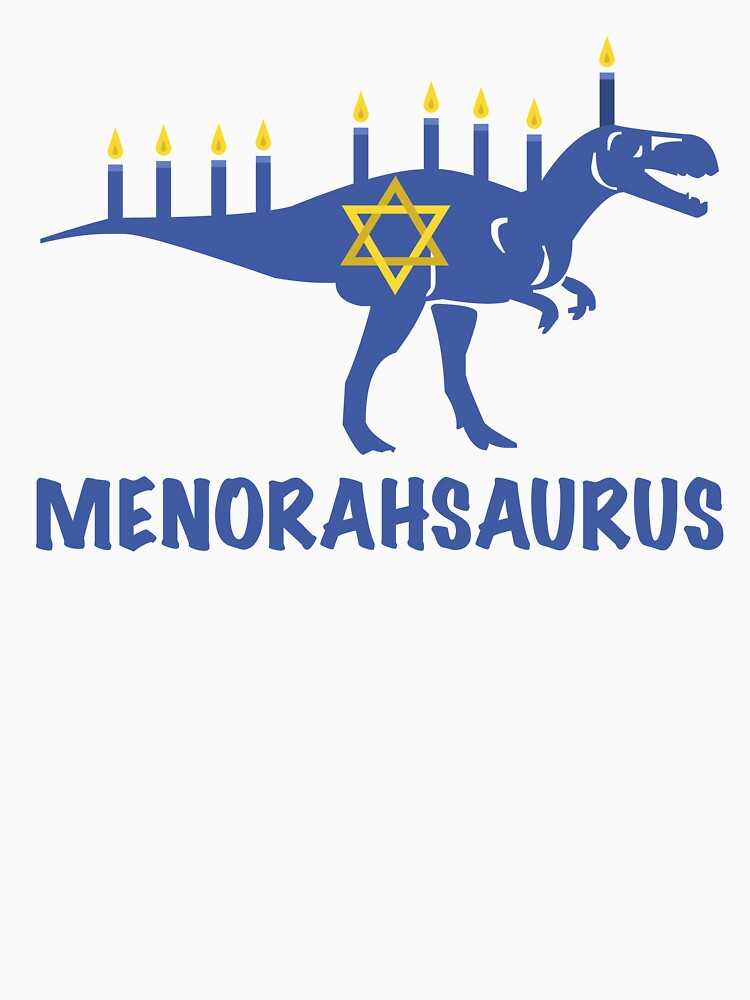 Funny Hanukkah Dinosaur MenorahSaurus Dino T Shirt by Dan66