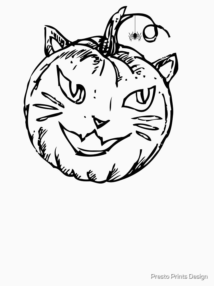 Cat Pupmkin | Halloween Pumpkin | Halloween Jack O Lantern by Presto Prints Design