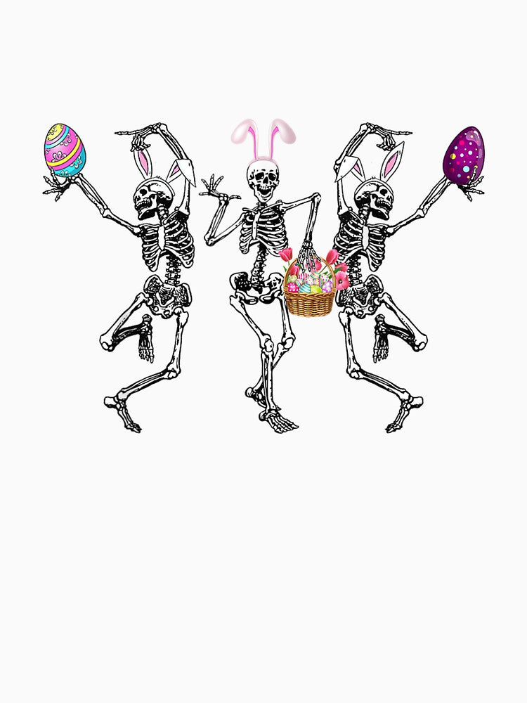 Easter Skeleton Dancing, Funny Easter, Cute by OwlRohan-Art-C