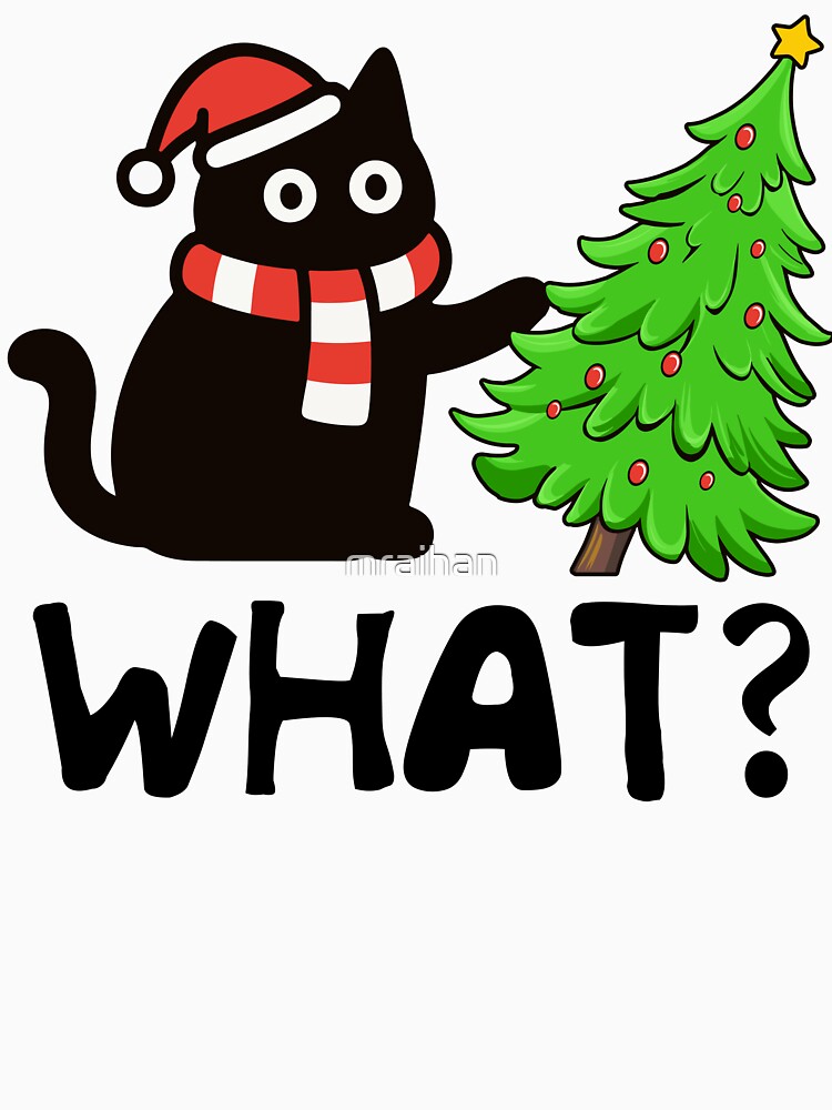Funny Christmas Cat with Tree – Cute Festive Cat Design by mraihan