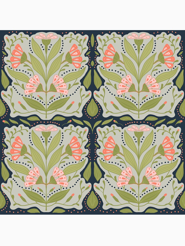 Pink Art Nouveau Flowers by NancyMerkle