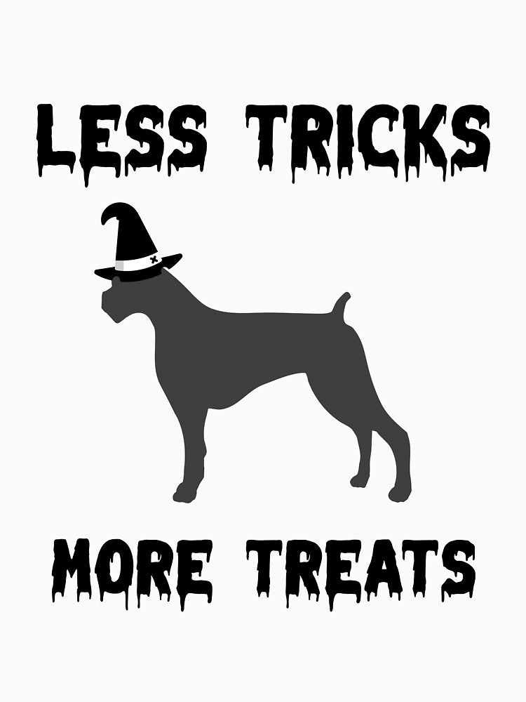 Less Tricks More Treats  – Boxer Cute Halloween Dog by Hintotees