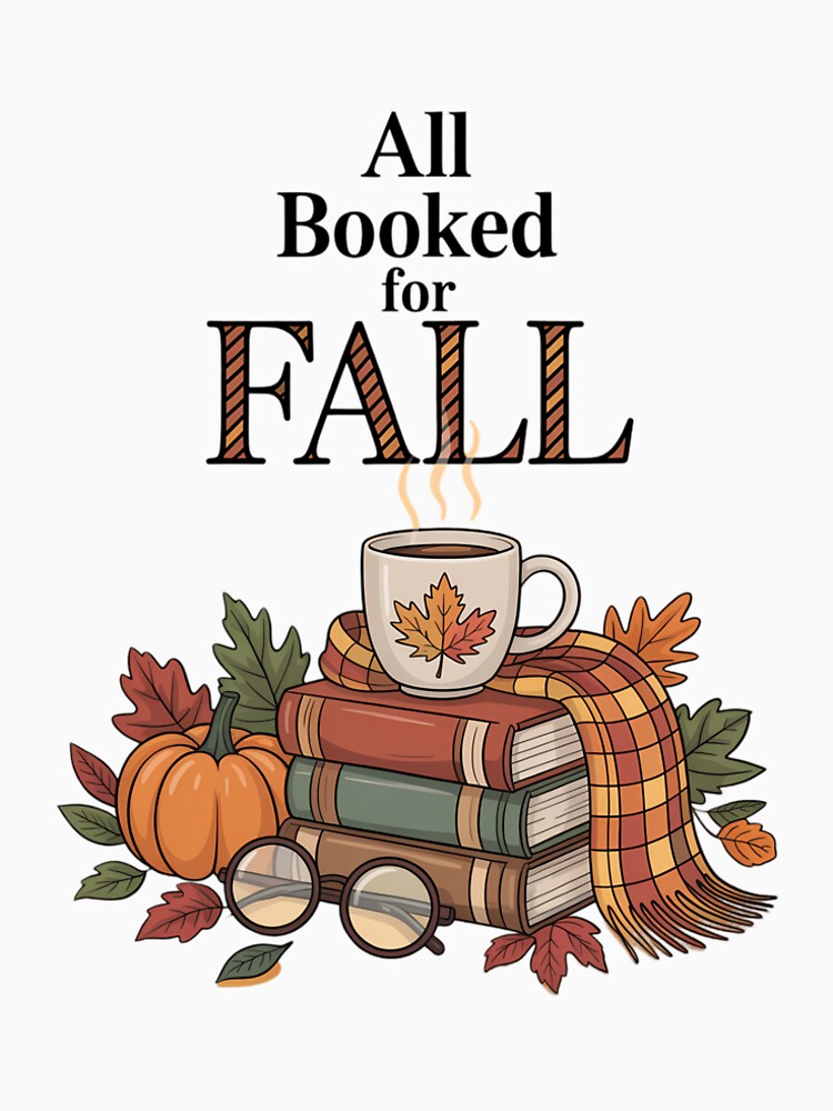 All Booked For Fall, Cute Book Lover, Fall Season by PunkNation-Arts