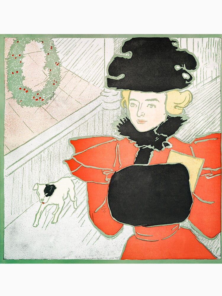 Vintage Christmas Card (ca. 1890–1907) by Edward Penfield by Designedbysm
